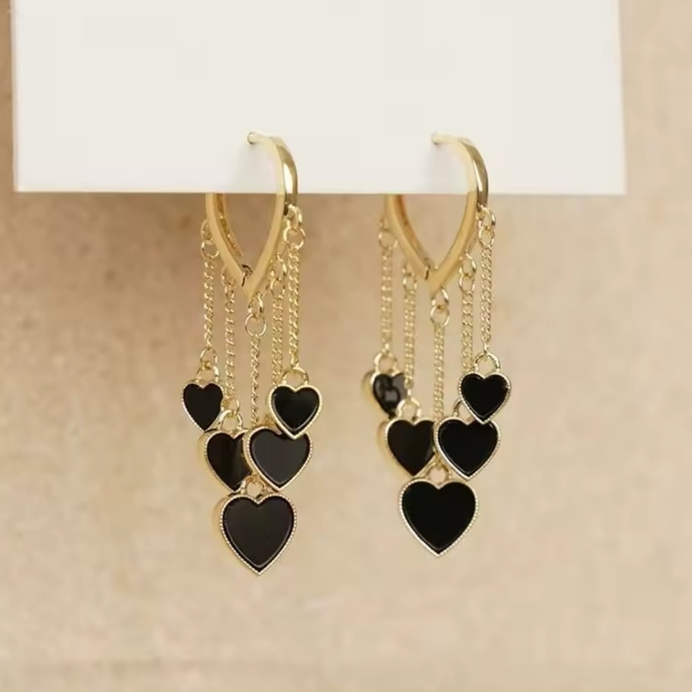 Gold Filled Dangle Heart Earrings